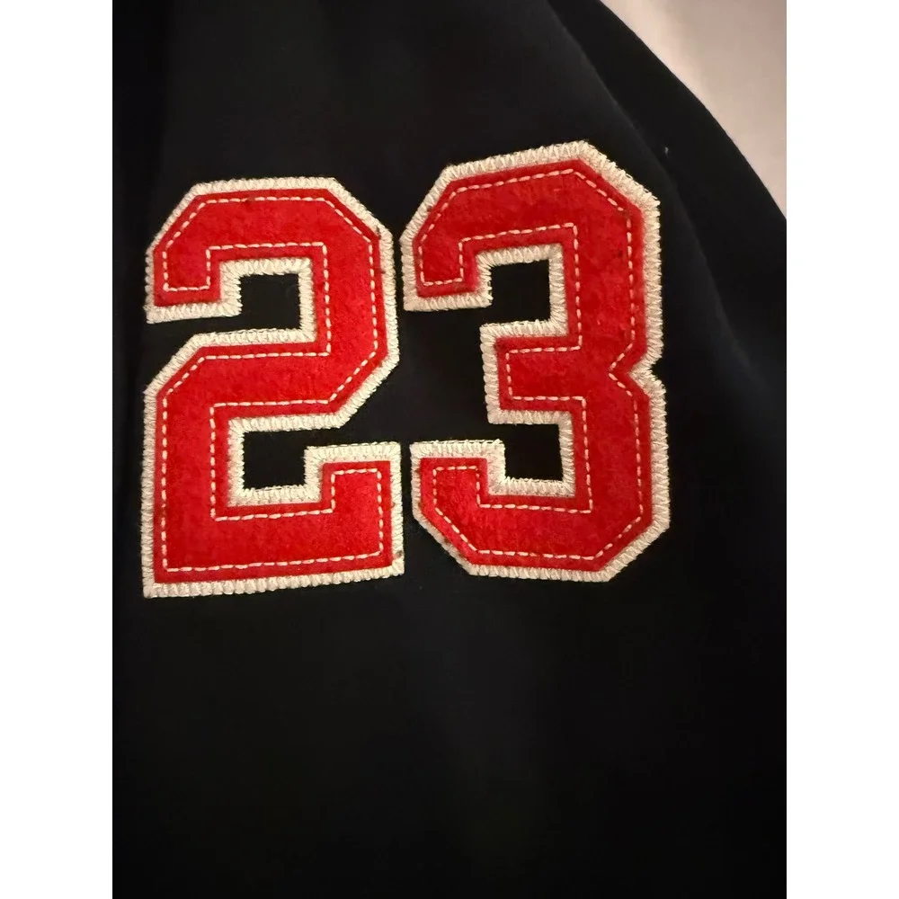 Jordan Mens Hoodie Sweatshirt Size XXL Black Red Jumpman #23 Varsity Full Zip